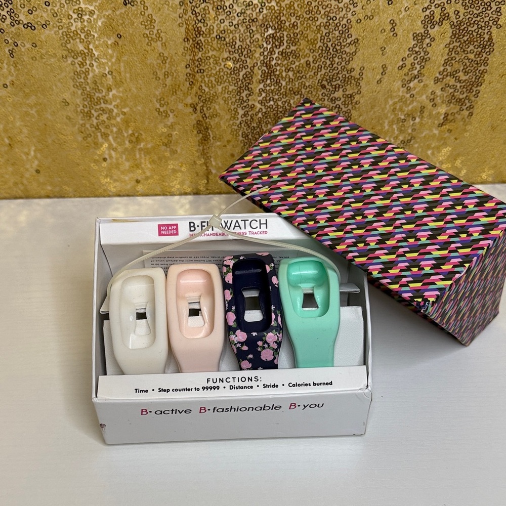 B-Fit Watch Colored Bands Fitness Tracker Set